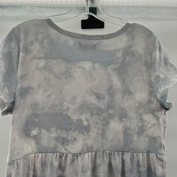 Maurices 24/7 Short Sleeve Tiered Babydoll Dress Light Blue/White Size Large - Picture 6 of 9